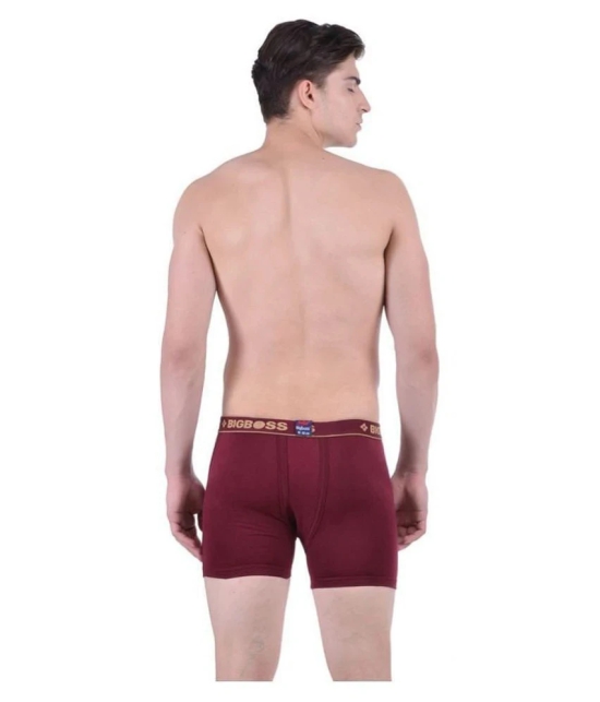 Dollar Bigboss - Maroon 100% Cotton Mens Trunks ( Pack of 3 ) - 80