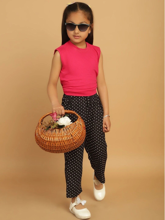 MINI & MING Girls Polka Dot Printed Relaxed Low-Rise  Trousers