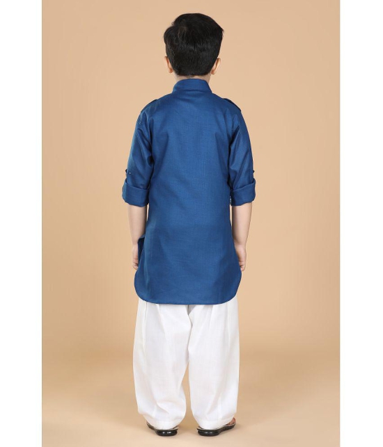 AJ Dezines - Blue Cotton Blend Boys Kurta Sets ( Pack of 1 ) - None