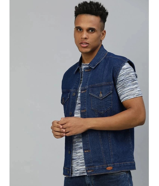 Urbano Fashion - Blue Denim Slim Fit Mens Denim Jacket ( Pack of 1 ) - None