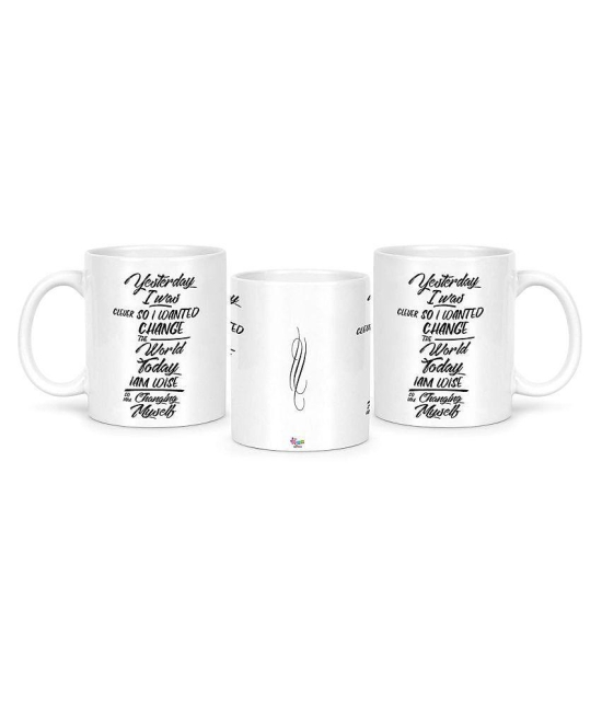 Idream Quote Printed Ceramic Coffee Mug 1 Pcs 330 mL - White