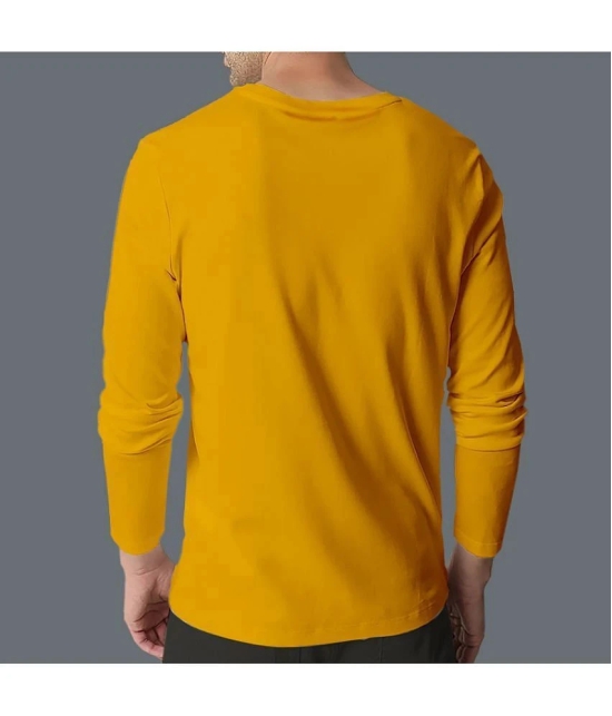 Supersquad Cotton Regular Fit Solid Full Sleeves Mens T-Shirt - Mustard ( Pack of 1 ) - None