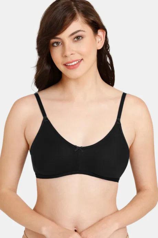 Zivame Rosaline Everyday Anti-Microbial Double Layered Non Wired 3/4th Coverage T-Shirt Bra ZI1885-36C / Black
