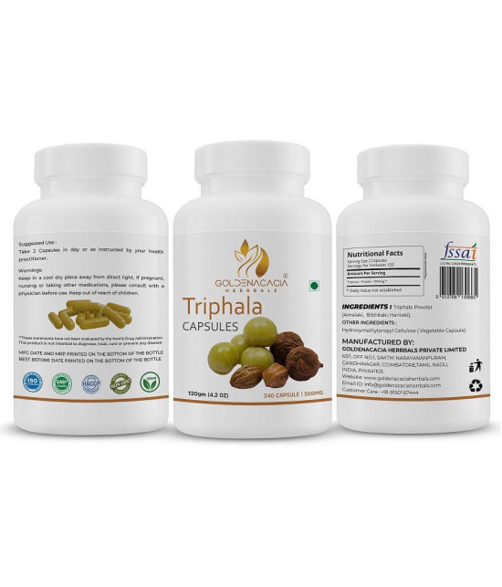 GOLDENACACIA HERRBALS Triphala 500mg 240 Capsules Capsule 1 no.s