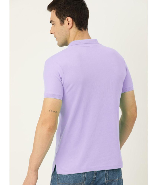 ADORATE Cotton Blend Regular Fit Solid Half Sleeves Mens Polo T Shirt - Lavender ( Pack of 1 ) - None