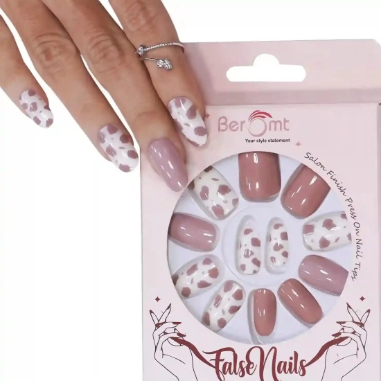 PRINTED BUTTERFLY NAILS- (NAIL KIT INCLUDED)-Nude