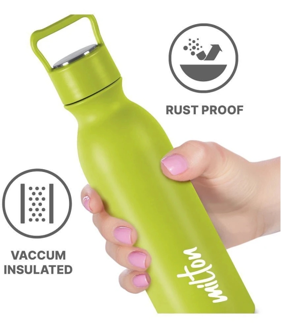 Milton ALICE 600,NEON GREEN Neogreen Stainless Steel Water Bottle 580 mL ( Set of 1 ) - Neogreen