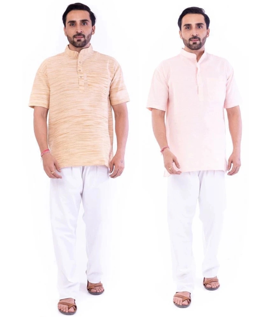 DESHBANDHU DBK - Muticolor Cotton Mens Regular Kurta ( Pack of 2 ) - None