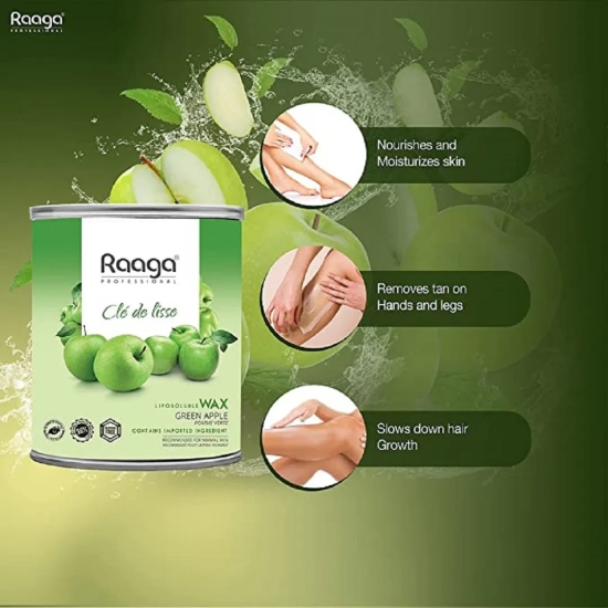 Raaga Professional Liposoluble Wax, Green Apple, 800ml