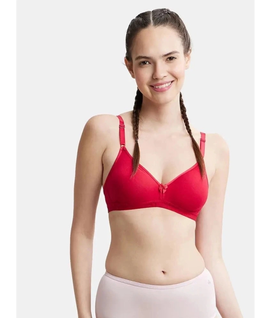 Jockey 1581 Wirefree Non Padded Super Combed Cotton Beginners Bra - Red Love - None