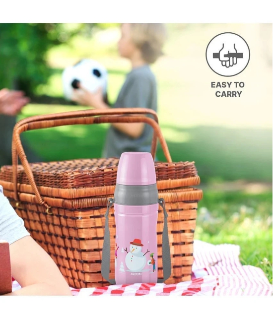 Milton Kool Cheer 600 Insulated Water Bottle, 1 Piece, 520 ml, Light Pink | School Bottle | Picnic Bottle | Sipper Bottle | Leak Proof | BPA Free | Food Grade | Easy to Carry - Pink