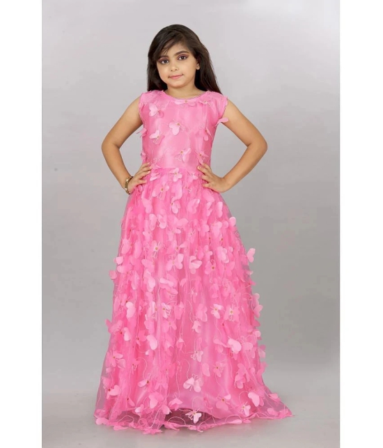 Apnisha - Pink Net Girls Gown ( Pack of 1 ) - None