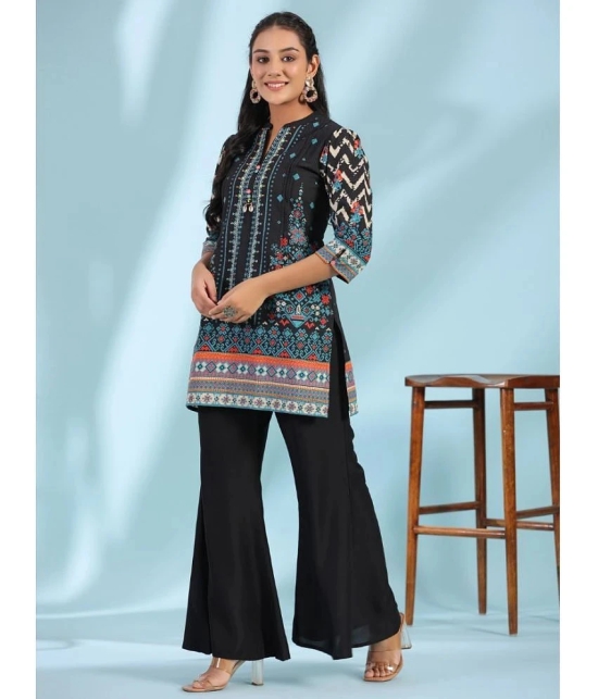 Juniper Cotton Printed Straight Womens Kurti - Black ( Pack of 1 ) - None