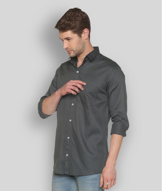 YHA - Grey Cotton Regular Fit Mens Casual Shirt ( Pack of 1 ) - None