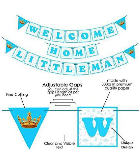 Party Propz Welcome Home Baby Decoration Kit 45Pcs Balloon, Cardstock, Swirls, Paper Banner with Foil Curtain / Welcome / Birthday Supplies - Multi-Color