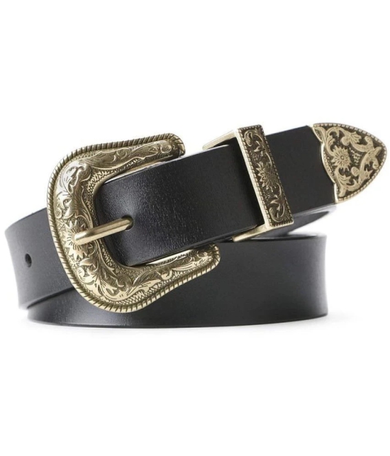 Loopa Womens Black Leather Casual Belt ( Pack of 1 ) - None