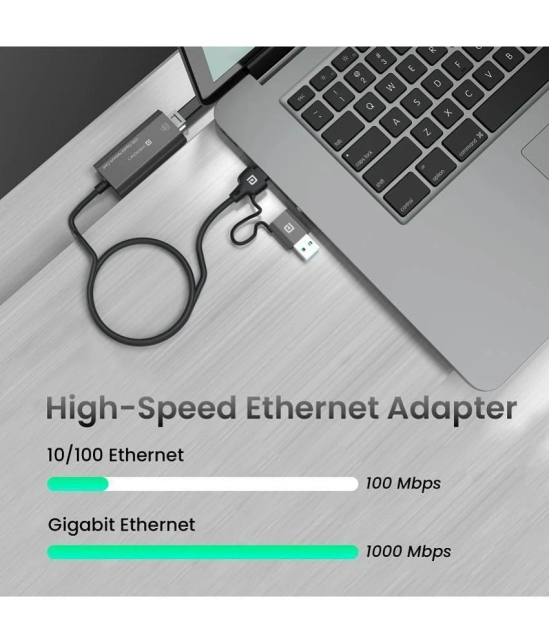 Portronics 1 port USB Connector USB-A & C Gigatbit Ethernet with RJ45 Ethernet Por
