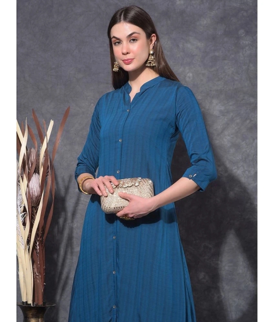 Mamoose Viscose Solid Straight Womens Kurti - Blue ( Pack of 1 ) - None