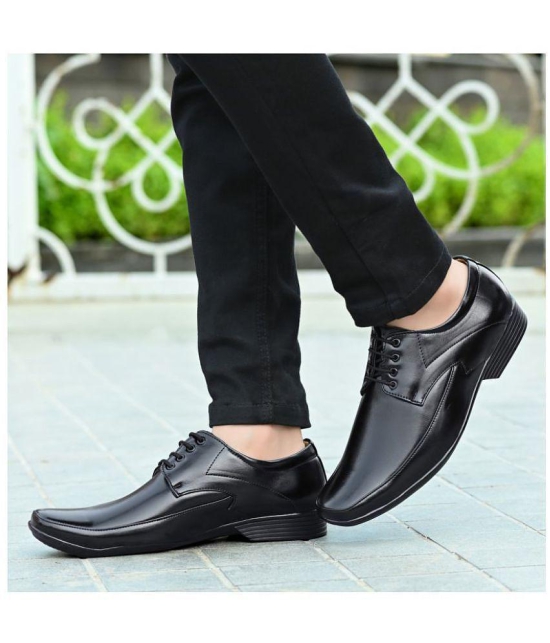 Shoevik Office Artificial Leather Black Formal Shoes - None