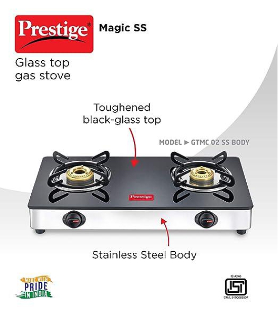 Prestige Magic Glass Top Gas Stove (2 Burners)  GTMC 02