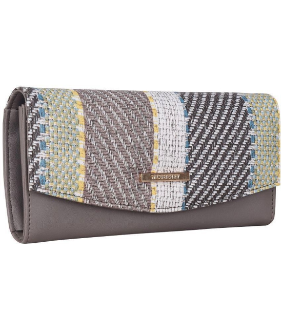 Nicoberry - Faux Leather Gray Womens Zip Around Wallet ( Pack of 1 ) - Gray