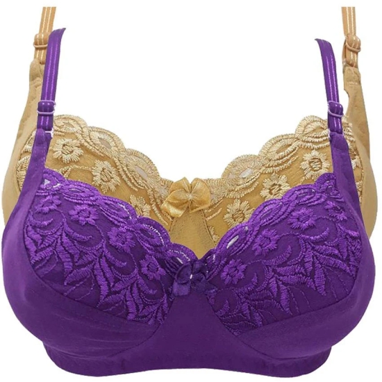 Kiran Enterprises Cotton Minimizer Bra - Purple - None