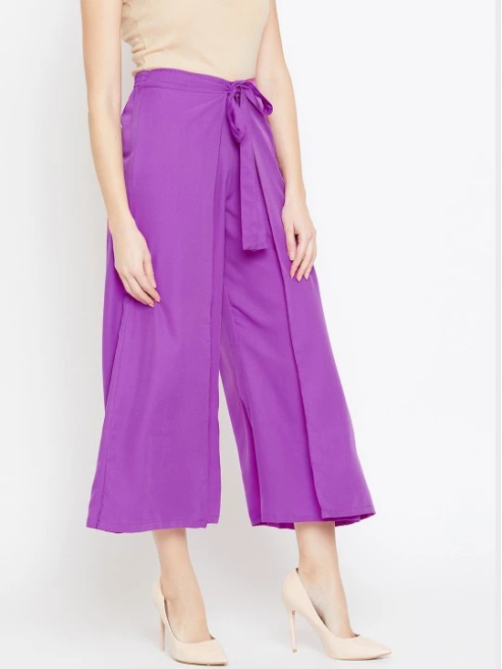 Women Purple Loose Fit Solid Culottes