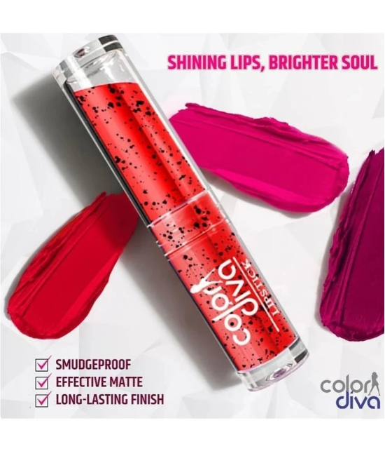 Color Diva Creamy Matte Pigmented Smudge Proof Lipstick | Nourishing Botanical Extracts Pack of 5