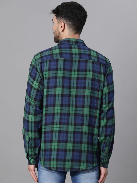 Oxolloxo Relaxed Tartan Checked Spread Collar Cotton Casual Shirt