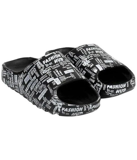 BRUTON Black Mens Slide Flip Flop - None