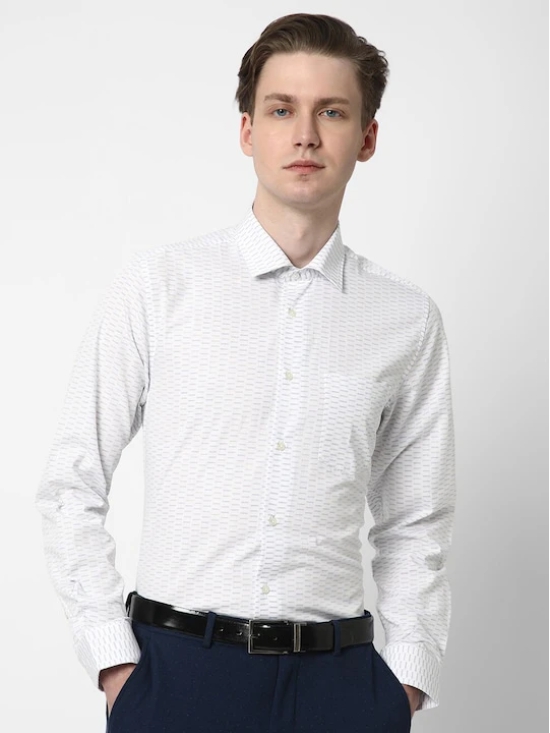 Premium Slim Fit Geometric Printed Cotton Formal Shirt