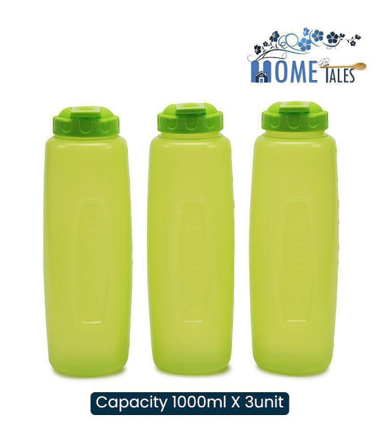 HOMETALES Fliptop Fridge Bottle, 1000ml Each, (3U), Green - Green