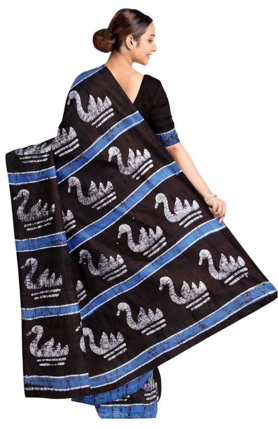 Batik Silk Saree Blue