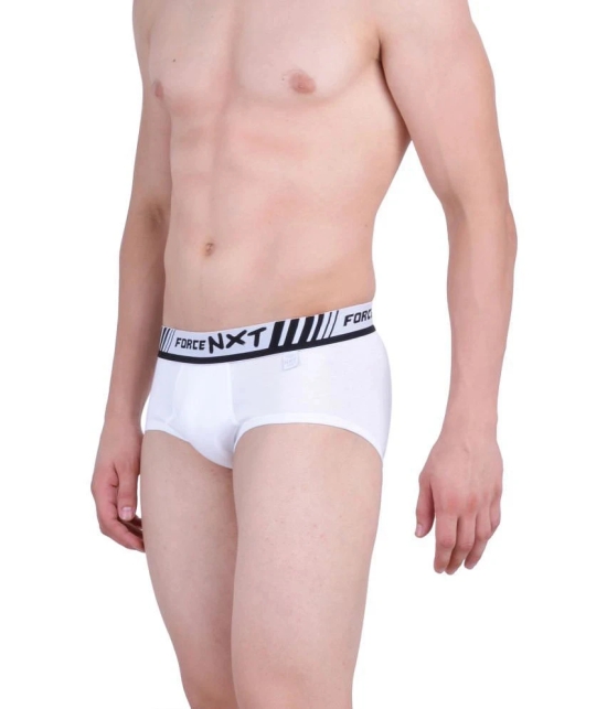 Force NXT - White Cotton Mens Briefs ( Pack Of 5 ) - None