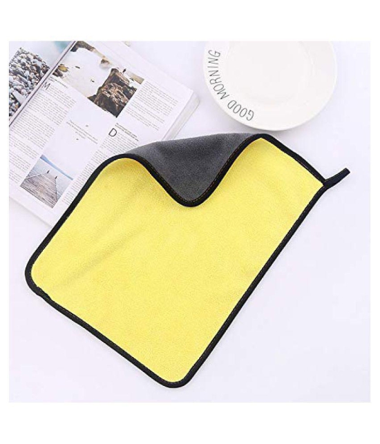 INGENS Microfiber Cloth for Car Cleaning and Detailing, Dual Sided, Extra Thick Plush Microfiber Towel Lint-Free(Pack of 1), Yellow 650 GSM, 40cm x 40cmÂ â?¦