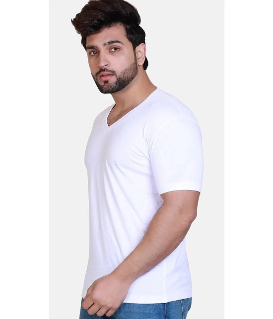 Wild West Cotton Blend Regular Fit Solid Half Sleeves Mens T-Shirt - White ( Pack of 1 ) - None