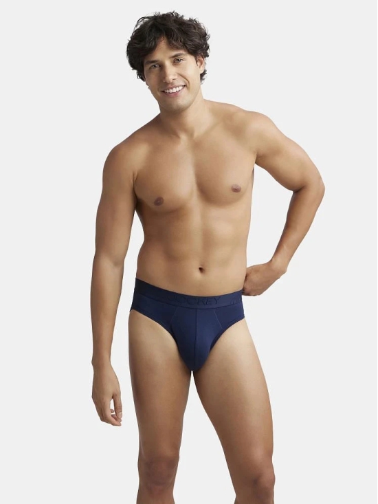 Jockey IC24 Men Tencel Micro Modal Cotton Elastane Solid Brief - True Navy - None