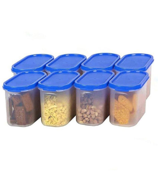 HOMETALES - Grocery/Food/Pasta Plastic Navy Blue Dal Container ( Set of 8 ) - Navy Blue