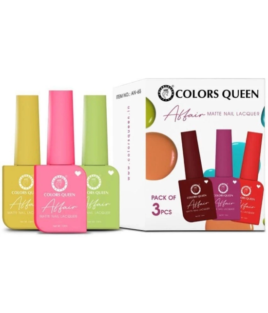 Colors Queen Multi Matte Nail Polish ( Pack of 3 )