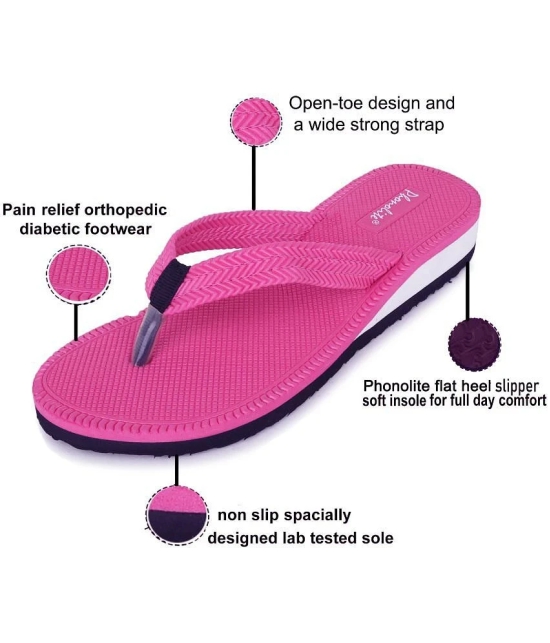 Phonolite Pink Womens Thong Flip Flop - None