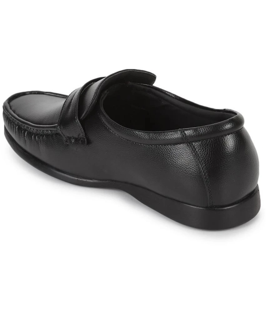 UrbanMark Men Ultimate Comfort Faux Leather Easy Slip-On Formal Shoes without Lace - Black - None