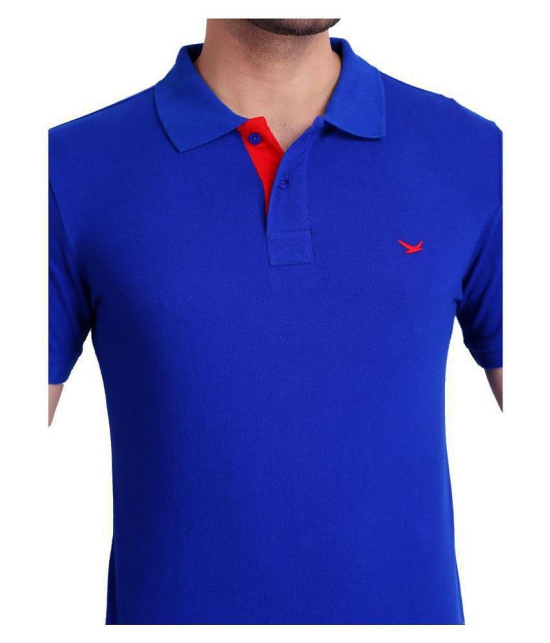 Hiflyers Cotton Blend Navy Plain Polo T Shirt - None