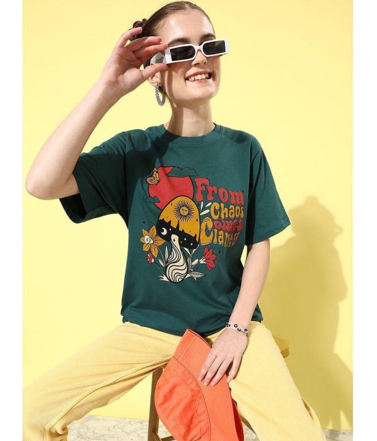 Dillinger - Green Cotton Loose Fit Women''s T-Shirt ( Pack of 1 ) - None