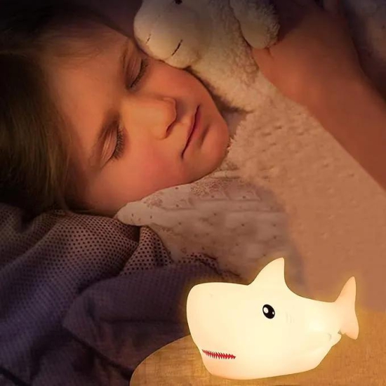 Cute Lamp, Night Lamp for Kids, Cute Night Lamp, Cute Lamps, Lamp for Kids, Night Lamp for Kids Bedroom, Cute Light Lamp, Birthday Gifts, Rechargeable, Silicone, Colour Changing - Shark Lamp