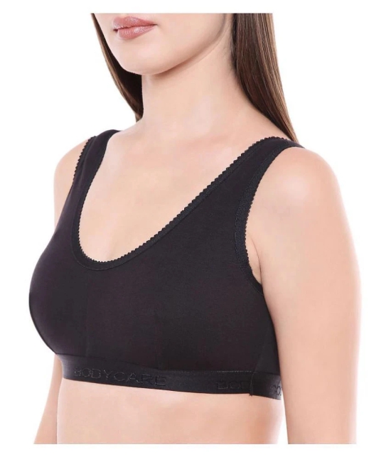 Bodycare Cotton Lycra Sports Bra - Black - 46B