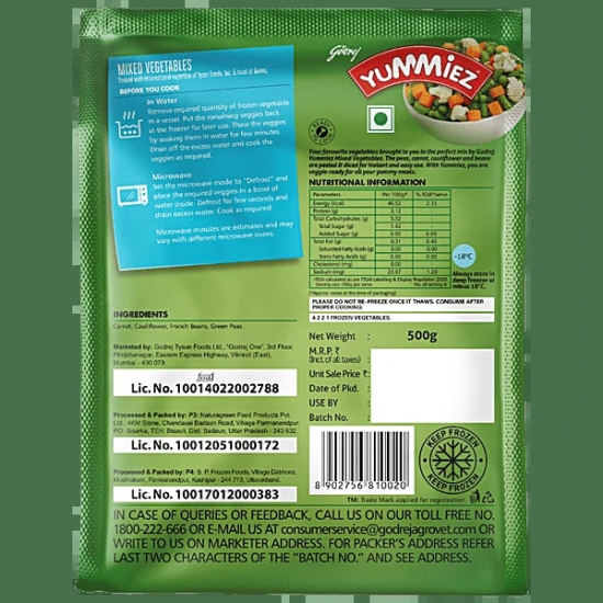 Godrej Yummiez Mix Vegitable, 500 Gm