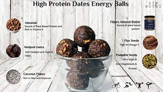 SIXNUTRI HIGH Protein Energy BALLS-250 GM (Pack of 2 ) -500 g(Dyfruit laddus , Immunity Boosters ,Protein Laddus )?