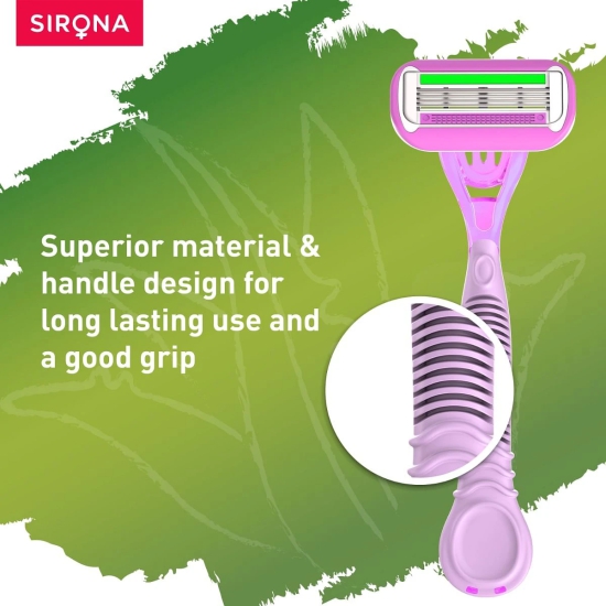 Sirona Reusable Body Razor for Women with Aloe Boost Hair Removal Razor - 1 Razor-Sirona Reusable Body Razor for Women with Aloe Boost, Hair Removal Razor - 1 Razor