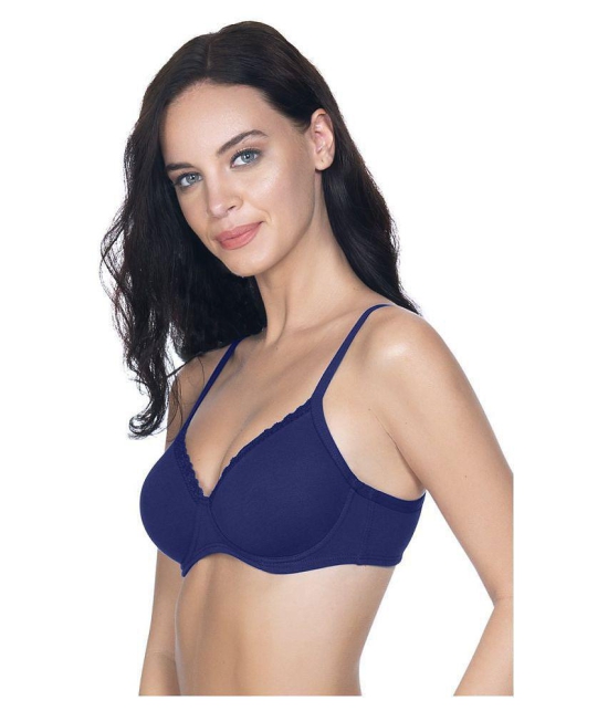 Amante Cotton T-Shirt Bra - Blue Single - 38C