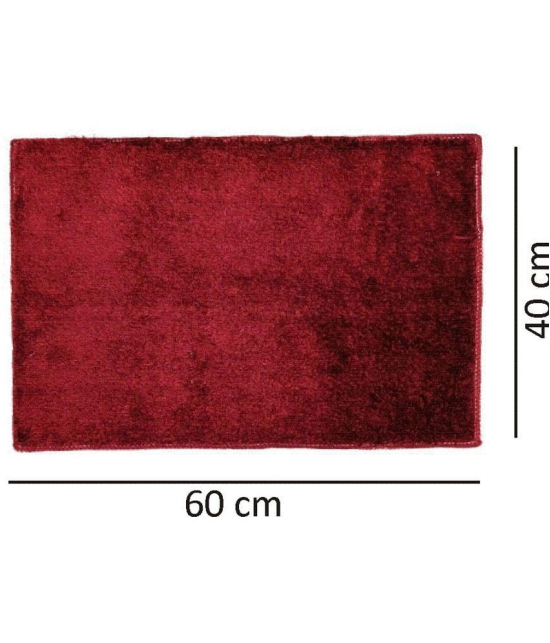 Abhikram Red Single Door Mat - ( 60 X 40 ) - Red